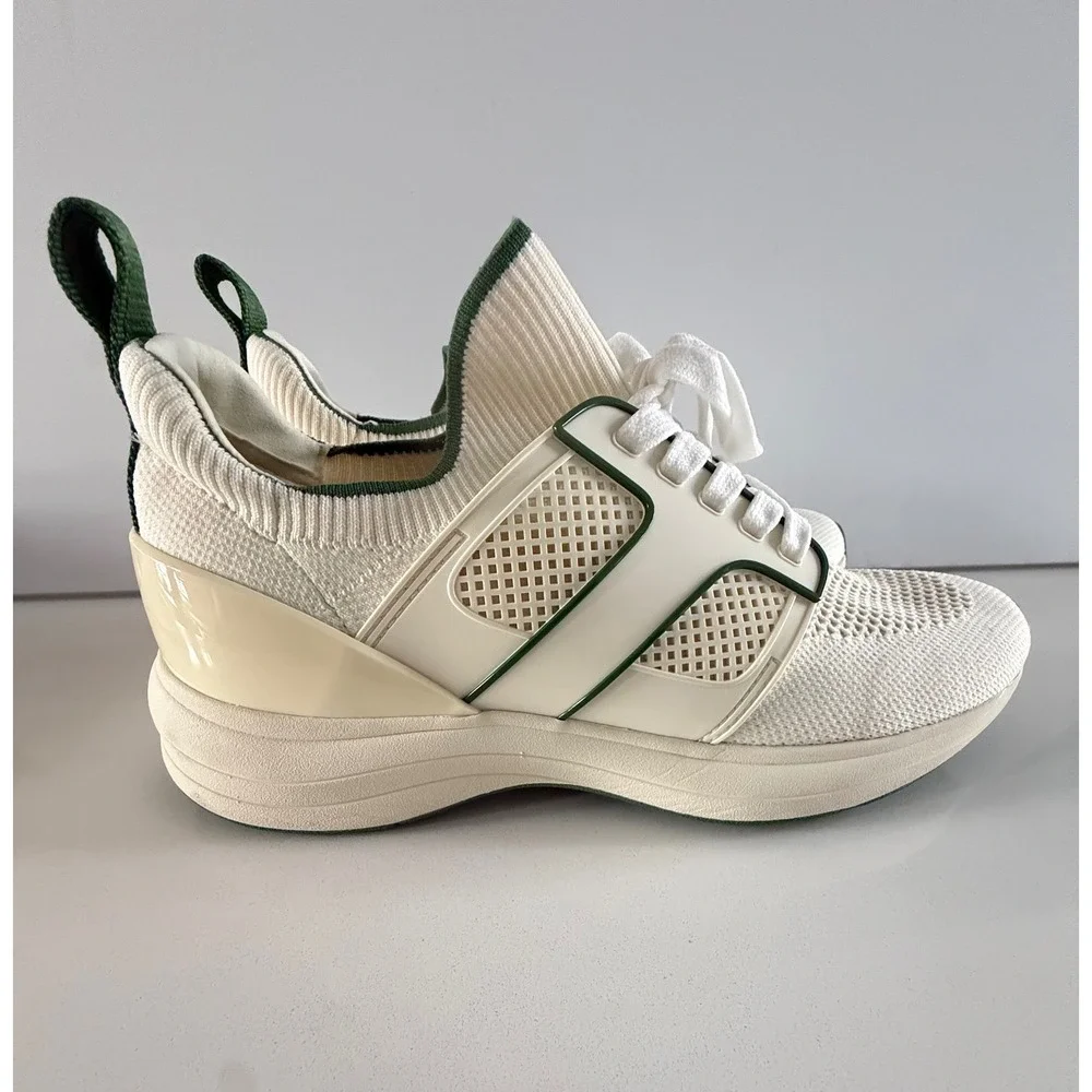 Tory Burch Ladybug Sneaker Cream Green Knit Trainer Womens 9.5 M